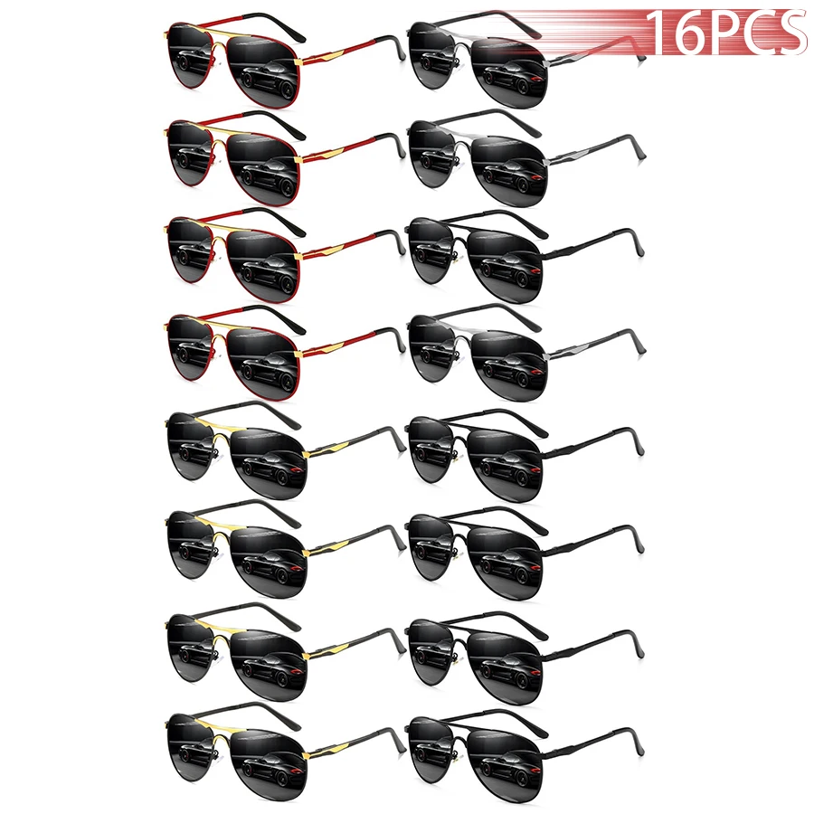 16 PCS Luxury Oversized Metal Pilot Sunglasses Men Women Driving Fishing Sun Glasses Male Female Sunglass UV400 Eyewear
16 PCS Luxury Oversized Metal Pilot Sunglasses Men Women Driving Fishing Sun Glasses Male Female Sunglass UV400 Eyewear