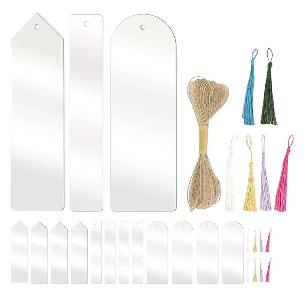 1Set Blank Acrylic Bookmarks DIY Unpainted Tags Transparent Hemp Rope Tassel Set Elegant Stylish Accessory
1Set Blank Acrylic Bookmarks DIY Unpainted Tags Transparent Hemp Rope Tassel Set Elegant Stylish Accessory