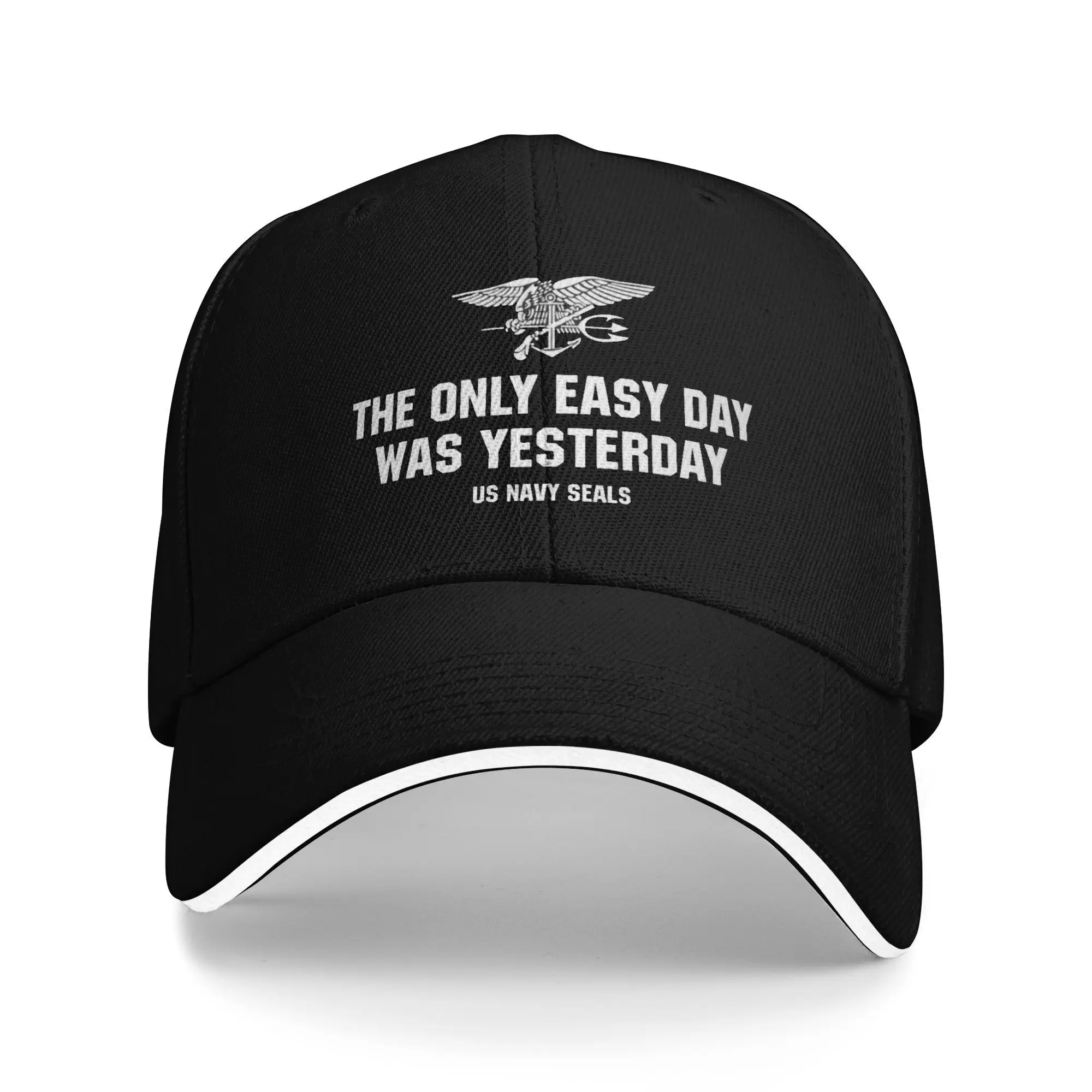 White The Only Easy Day Was Yesterday US NAVY SEALS Hiking Baseball Caps For Mens Ladies Beach Dad Hat Hip Hop Trucker Cap
White The Only Easy Day Was Yesterday US NAVY SEALS Hiking Baseball Caps For Mens Ladies Beach Dad Hat Hip Hop Trucker Cap