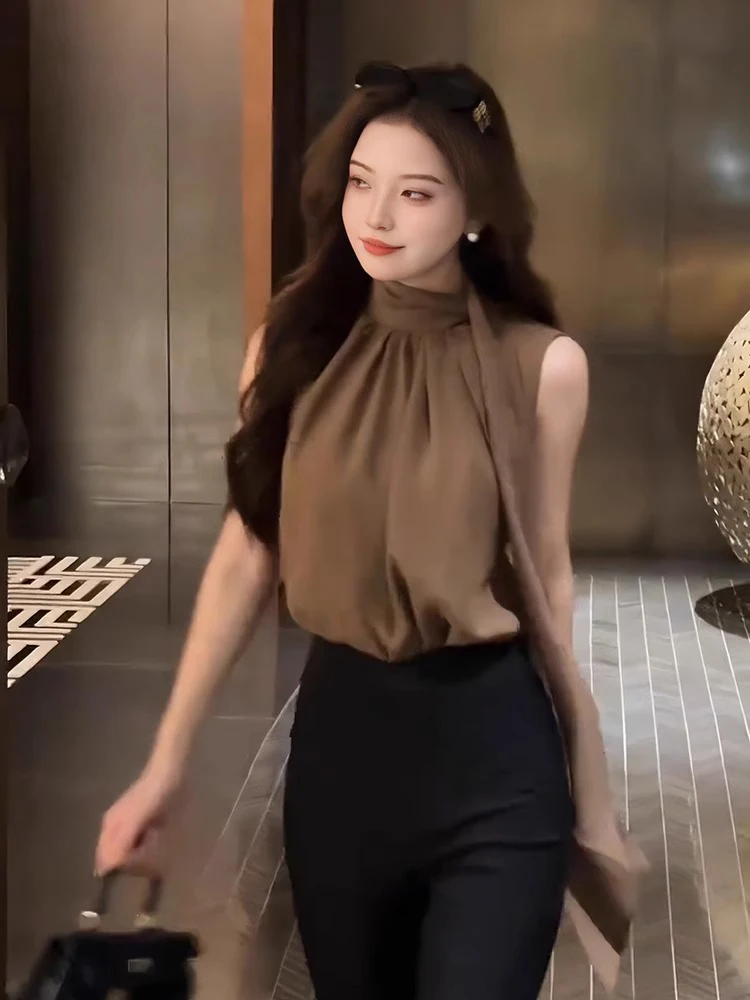 Ele Summer 2025 Ne Hanging Sa Svel Slim Fit Chiffon Top Age Defng Faionable Women's Upper Apparel
Ele Summer 2025 Ne Hanging Sa Svel Slim Fit Chiffon Top Age Defng Faionable Women's Upper Apparel