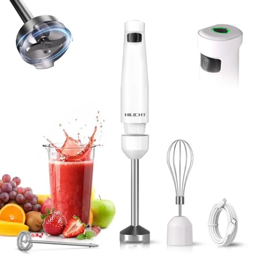Cordless Hand Blender, 12V Rechargeable Immersion Blender with Brushless Motor, 60+ Bowls per Charge, 2-Blade, Auto Lock, Whisk
Cordless Hand Blender, 12V Rechargeable Immersion Blender with Brushless Motor, 60+ Bowls per Charge, 2-Blade, Auto Lock, Whisk