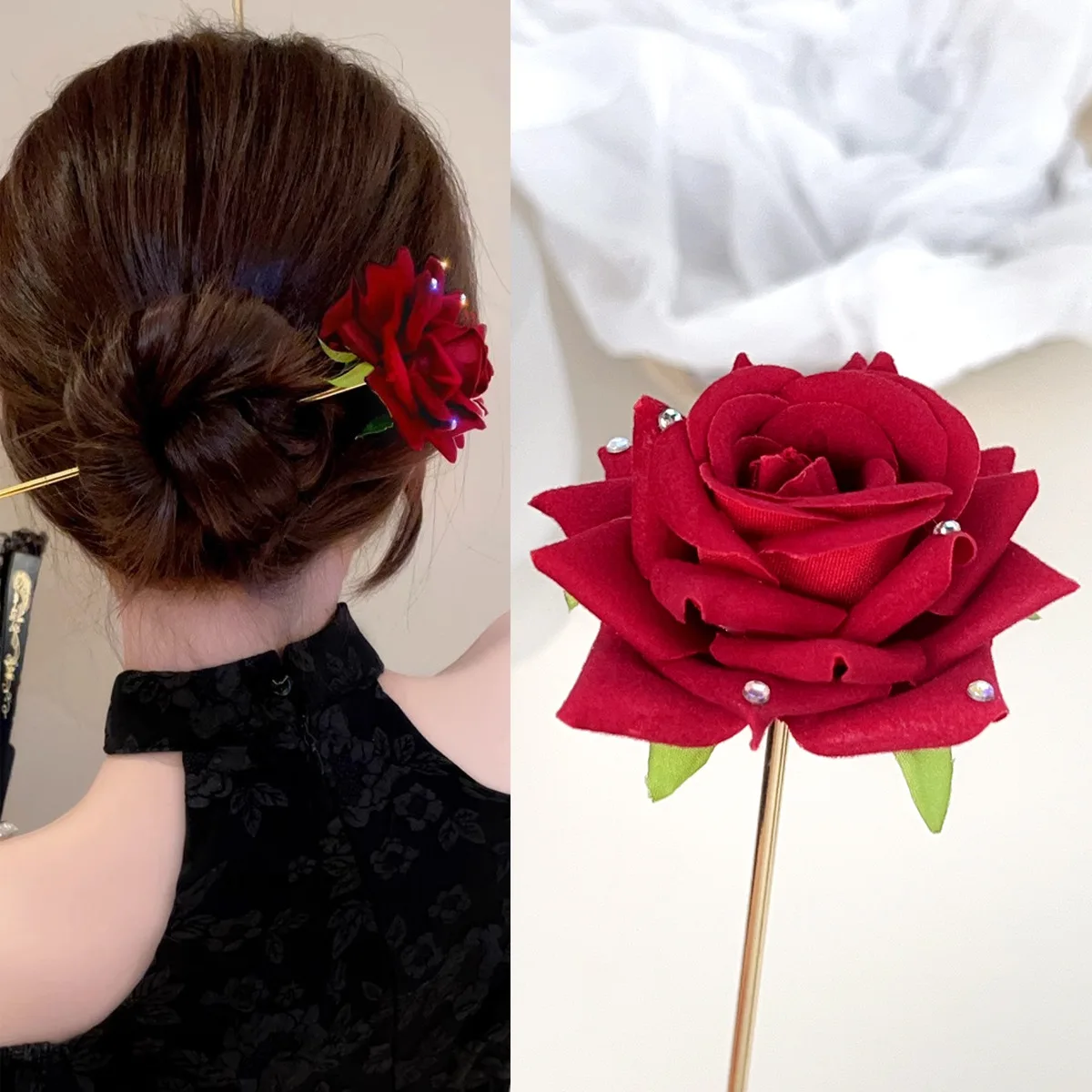 Женская шпилька для волос, элегантная шпилька для волос в старинном стиле 
Женская шпилька для волос, элегантная шпилька для волос в старинном стиле