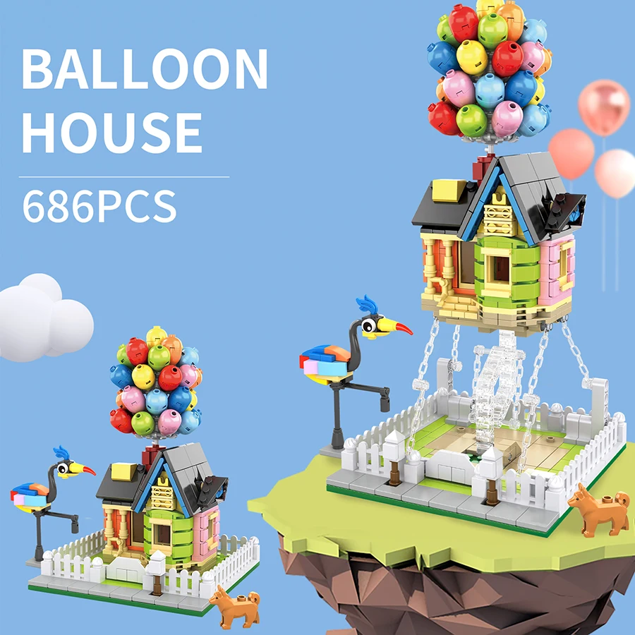 686PCS flying house MOC building block model set creative suspension anti-gravity 6 toy balloon house building kit Toys Gifts
686PCS flying house MOC building block model set creative suspension anti-gravity 6 toy balloon house building kit Toys Gifts