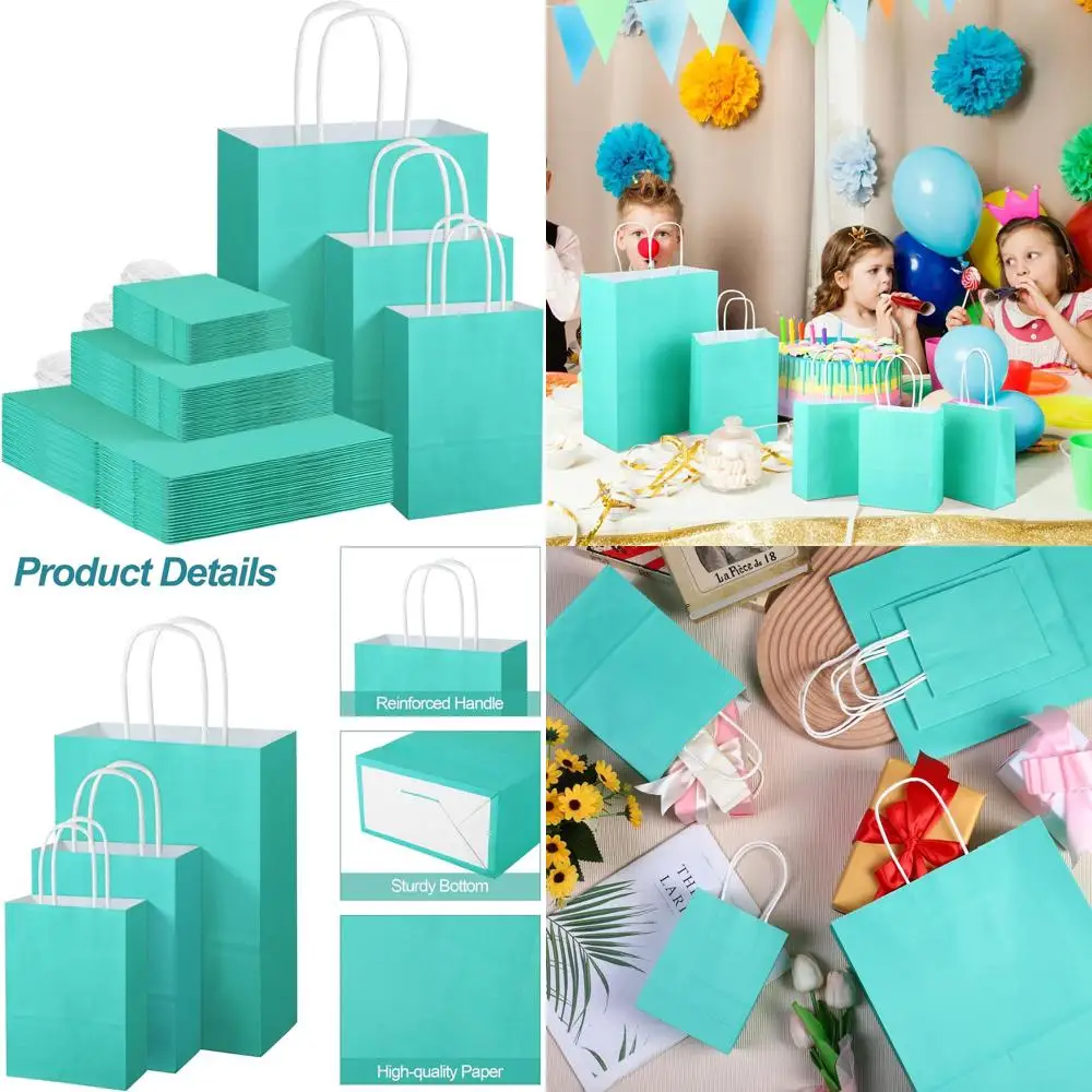 Teal Blue Gift Bags with Handles, Assorted Sizes, Ideal for Baby Showers, Birthdays, Weddings, and Retail Use
Teal Blue Gift Bags with Handles, Assorted Sizes, Ideal for Baby Showers, Birthdays, Weddings, and Retail Use