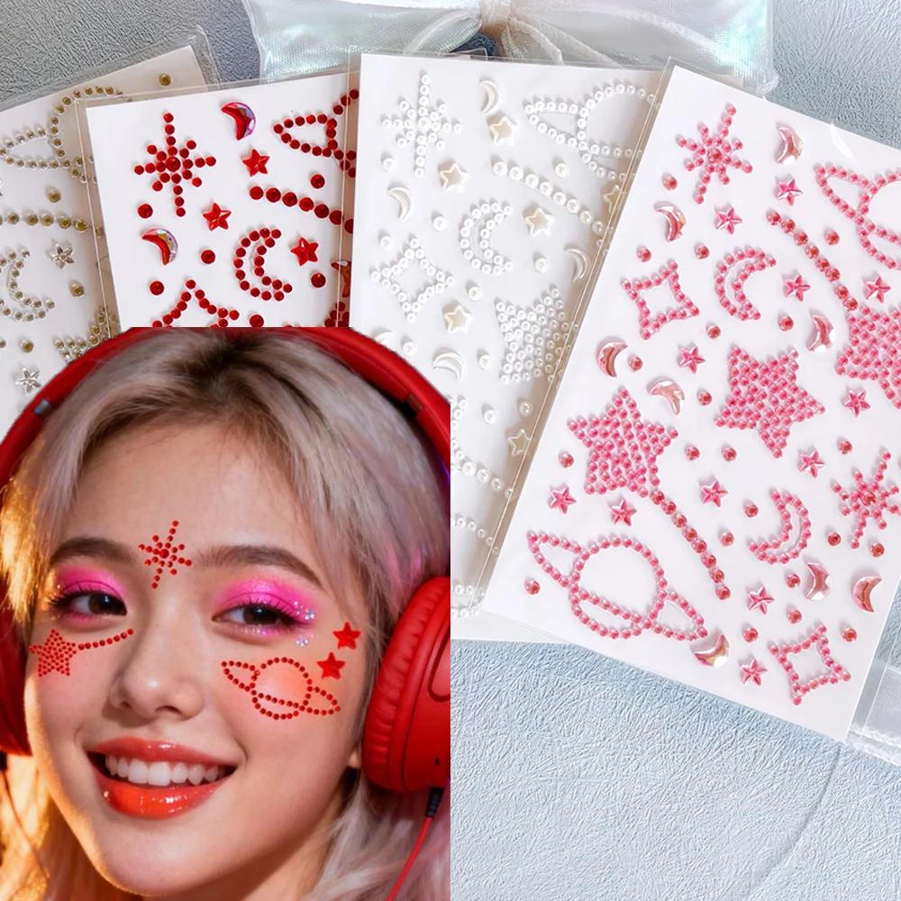 1Sheet 5D Red Cosmic Star Moon Face Stickers Star Moon Diamond Tattoo Stickers DIY Shiny Rhinestone Planet Gem Face Sticker
1Sheet 5D Red Cosmic Star Moon Face Stickers Star Moon Diamond Tattoo Stickers DIY Shiny Rhinestone Planet Gem Face Sticker
