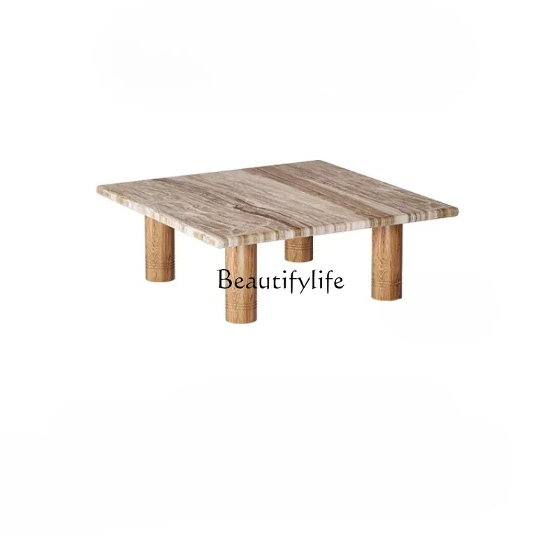 ls 04Natural travertine coffee table square high-end small apartment minimalist retro side table
ls 04Natural travertine coffee table square high-end small apartment minimalist retro side table