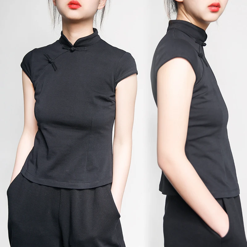 Spring Summer High Yarn Count Cotton Fabric Skin-friendly ell Sve ort Collar T-irt Women's Top
Spring Summer High Yarn Count Cotton Fabric Skin-friendly ell Sve ort Collar T-irt Women's Top