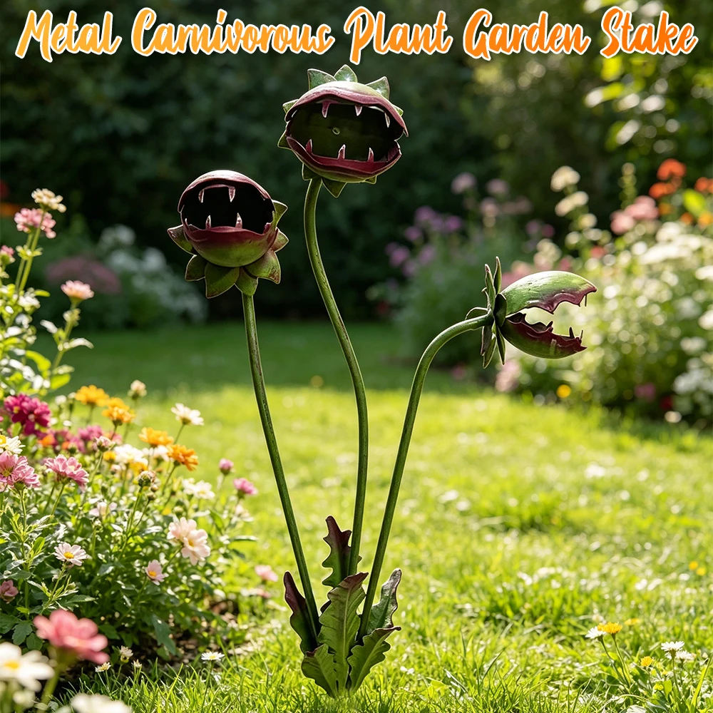 Venus Flytrap Rust-proof Metal Floral Stakes 25in H Creepy Decorative Garden Sculpture Stake Yard Art Monster for Lawn
Venus Flytrap Rust-proof Metal Floral Stakes 25in H Creepy Decorative Garden Sculpture Stake Yard Art Monster for Lawn