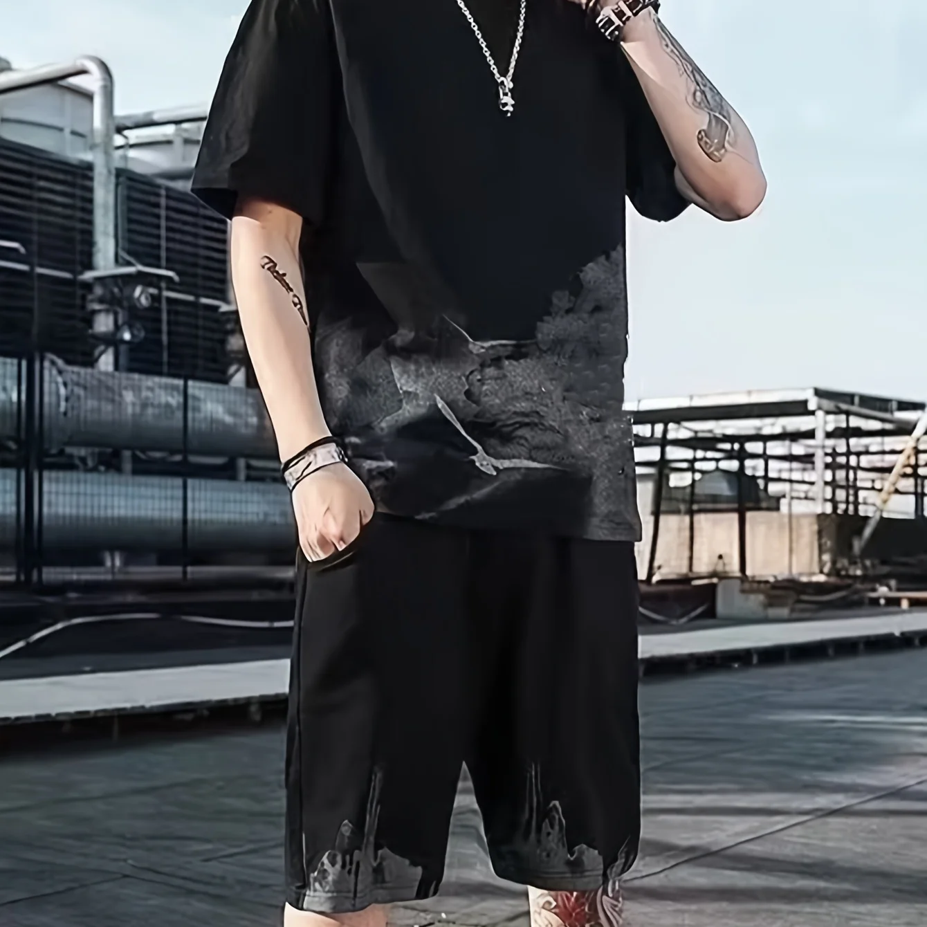 Men's Casual Loose Solid Color Lightweight Breathable Short Sleeve Print Set Summer Sporty Streetwear
Men's Casual Loose Solid Color Lightweight Breathable Short Sleeve Print Set Summer Sporty Streetwear