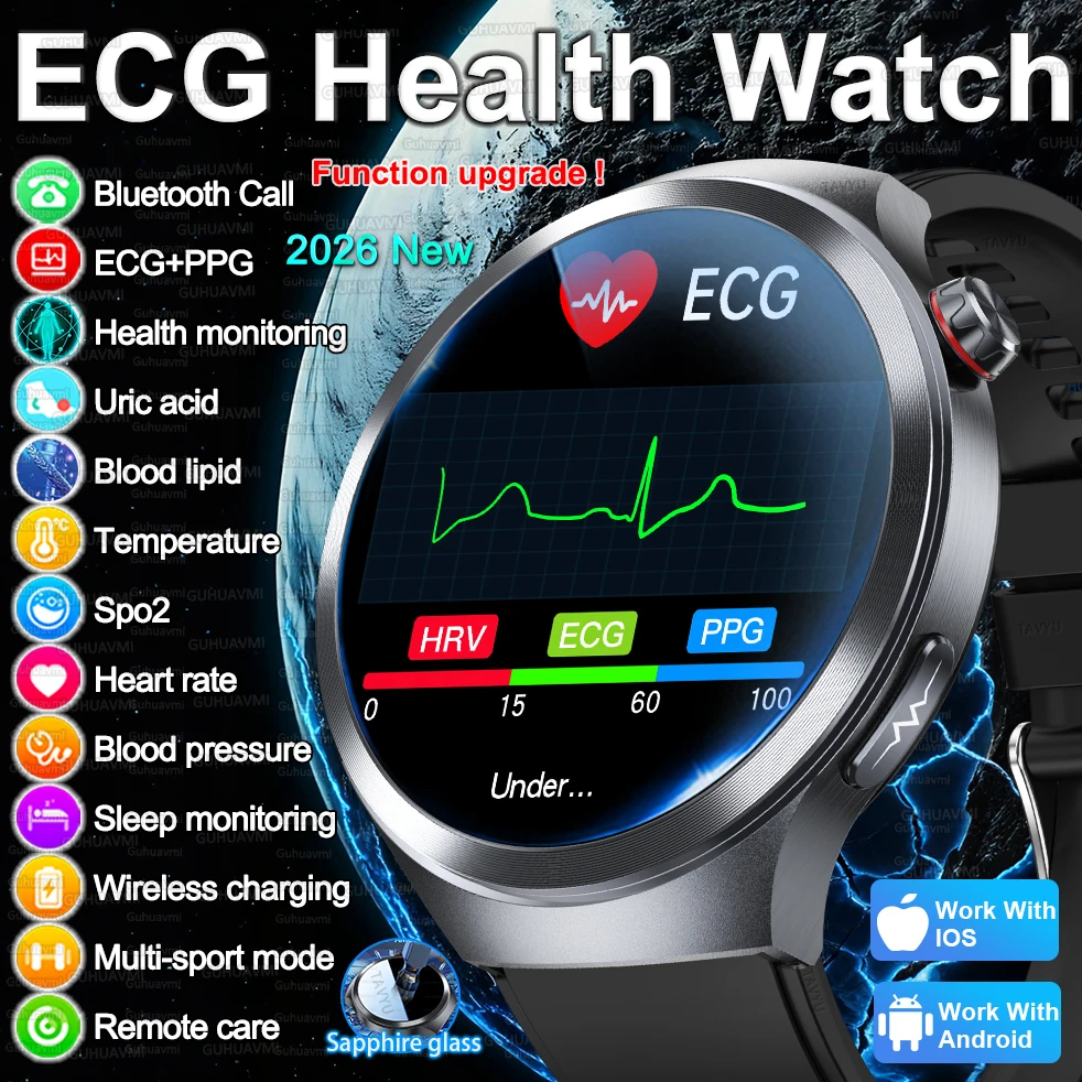 2026 New ECG+PPG Analysis Health Smart Watch Accurate detection Body Fat Uric Acid Blood Pressure Blood Oxygen Clock Call watch
2026 New ECG+PPG Analysis Health Smart Watch Accurate detection Body Fat Uric Acid Blood Pressure Blood Oxygen Clock Call watch