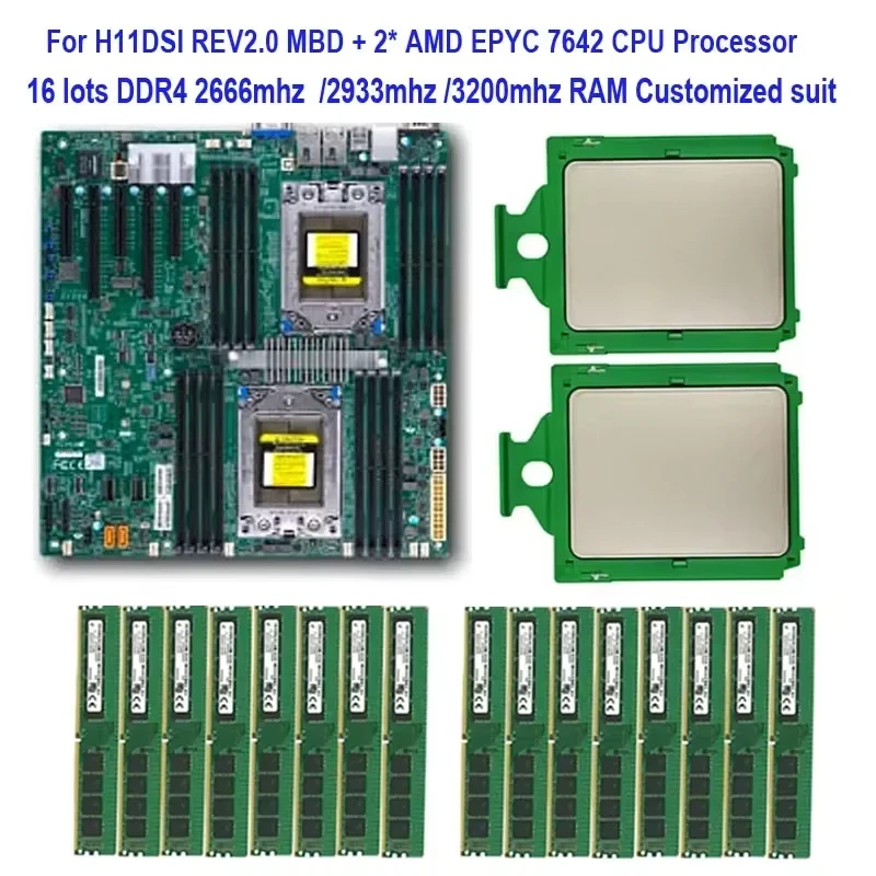 Комплект оперативной памяти для материнской платы H11DSI REV2.0 2 * процессор EPYC 7642, процессор 2,3 ГГц, 48C/96T, до 1024 ГБ DDR4, 3200 МГц/2933 МГц, оперативная память
Комплект оперативной памяти для материнской платы H11DSI REV2.0 2 * процессор EPYC 7642, процессор 2,3 ГГц, 48C/96T, до 1024 ГБ DDR4, 3200 МГц/2933 МГц, оперативная память