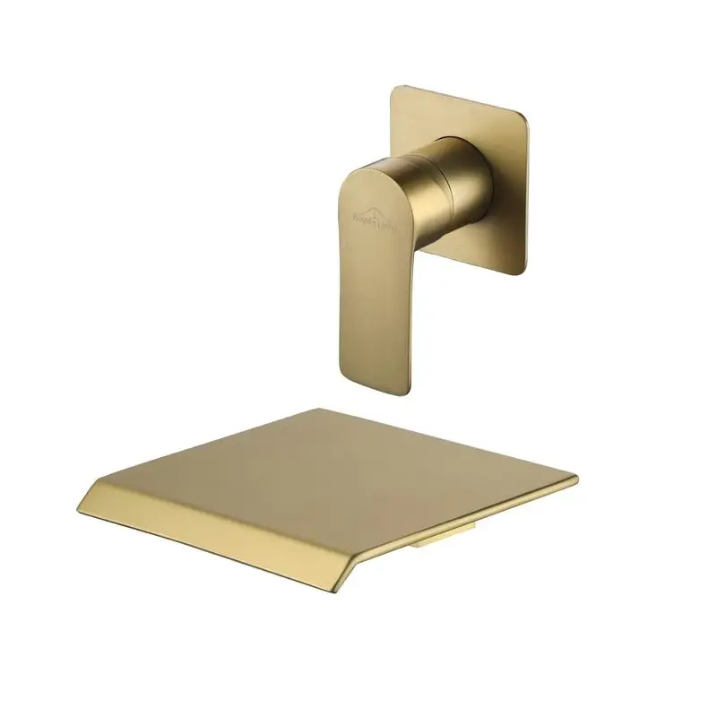 Brushed Gold Wall Mount Bathroom Sink Faucet, 1-Handle Lavatory Mixer Tap, Solid Brass Construction, Modern Design
Brushed Gold Wall Mount Bathroom Sink Faucet, 1-Handle Lavatory Mixer Tap, Solid Brass Construction, Modern Design