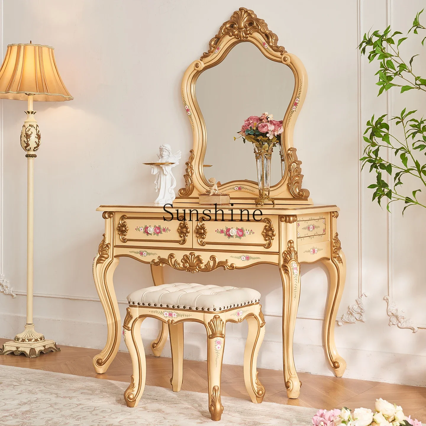 French pastoral retro painted beige solid wood bedroom daughter room dresserX
French pastoral retro painted beige solid wood bedroom daughter room dresserX