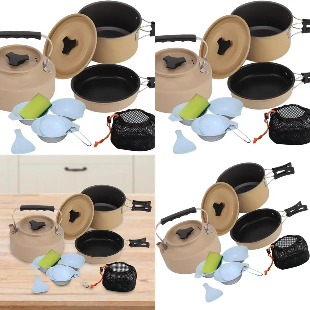 Набор посуды для кемпинга, чайник, кухонное оборудование, посуда, горшок для кемпинга, сковорода для пикника, дома, пешего туризма, рыбалки, альпинизма
Набор посуды для кемпинга, чайник, кухонное оборудование, посуда, горшок для кемпинга, сковорода для пикника, дома, пешего туризма, рыбалки, альпинизма