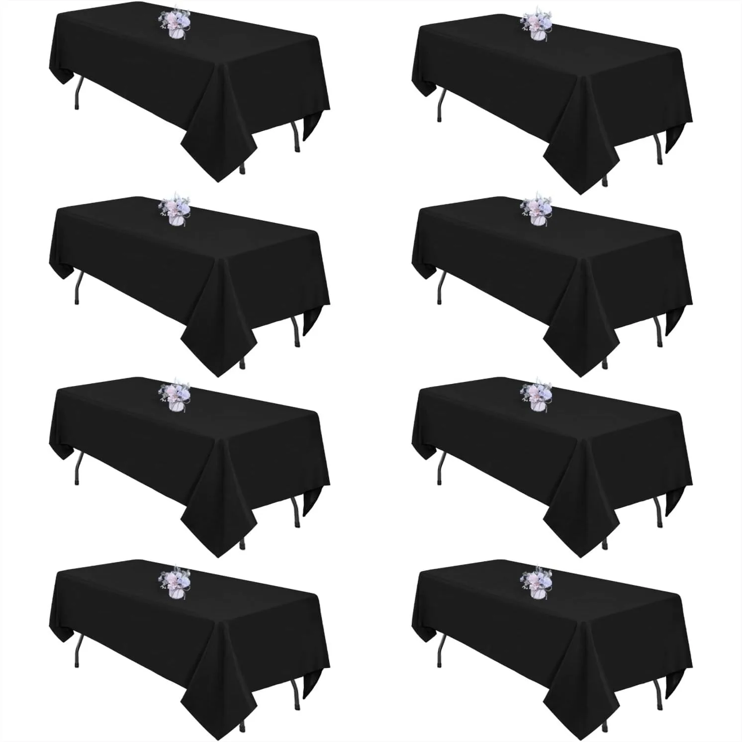 8 Pack Black Tablecloths 60x102 Inch for 6 Foot Rectangle Tables, Wrinkle Resistant Washable Fabric Cover for Dining Wedding
8 Pack Black Tablecloths 60x102 Inch for 6 Foot Rectangle Tables, Wrinkle Resistant Washable Fabric Cover for Dining Wedding