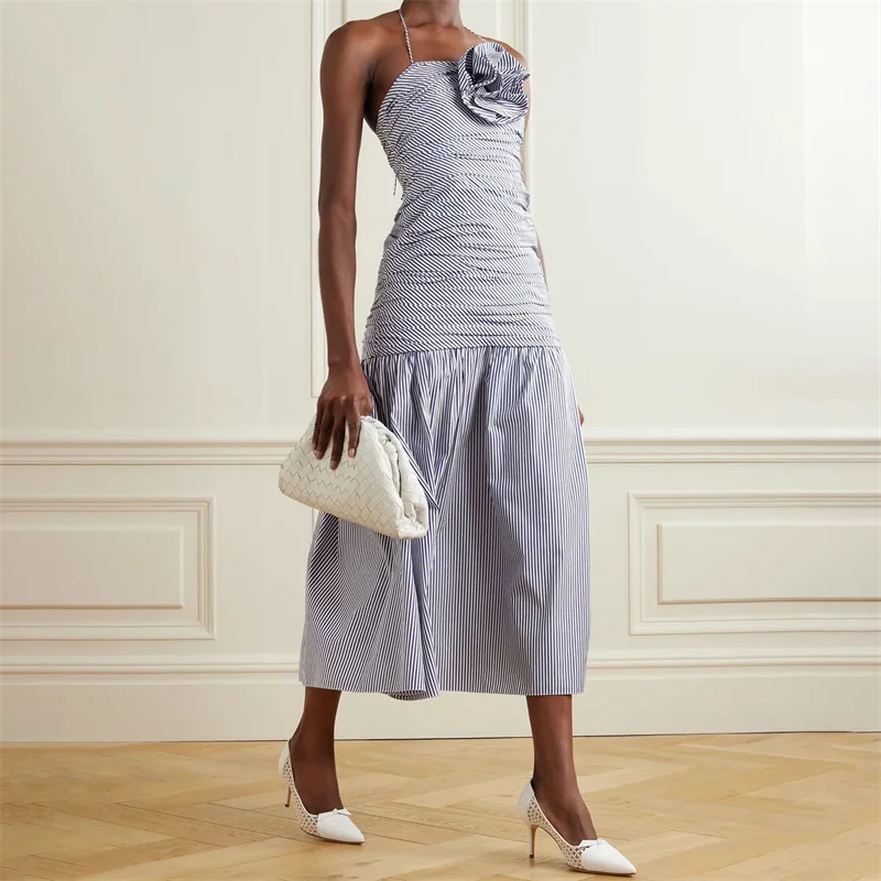 fashion summer dresses 2024 3D floral decoration sleeveless long dresses Pleated slim striped dress cotton blend Party dresses
fashion summer dresses 2024 3D floral decoration sleeveless long dresses Pleated slim striped dress cotton blend Party dresses