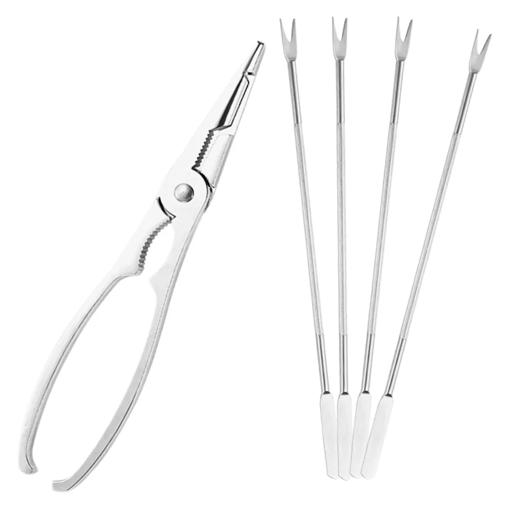 1Set Stainless Steel Crab Eating Tools Lobster Crackers Seafood Forks Crab Leg Crackers Shell Openers for Seafood Boil Party
1Set Stainless Steel Crab Eating Tools Lobster Crackers Seafood Forks Crab Leg Crackers Shell Openers for Seafood Boil Party