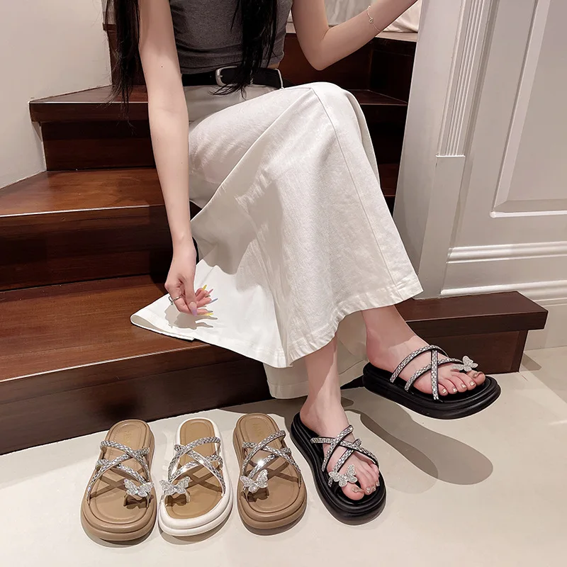 Trendy Women Summer Rhinestone Slippers Thick Sole Ergonomic Support Shoes Soft Comfortable Open Toe Sandals
Trendy Women Summer Rhinestone Slippers Thick Sole Ergonomic Support Shoes Soft Comfortable Open Toe Sandals