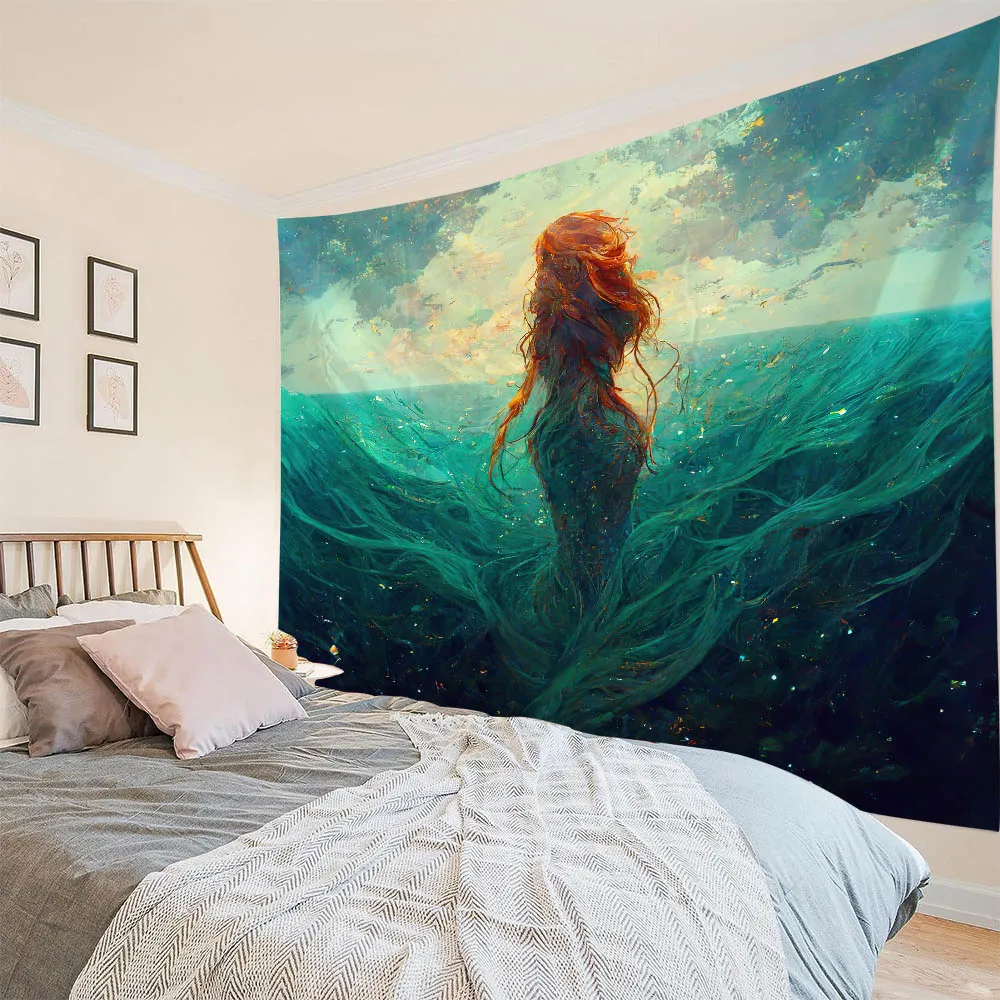 Dreamy Sea View Mermaid Art Tapestry Wall Hanging Multi-Size Home Decor for Living Room Bedroom Dormitory Background Cloth
Dreamy Sea View Mermaid Art Tapestry Wall Hanging Multi-Size Home Decor for Living Room Bedroom Dormitory Background Cloth