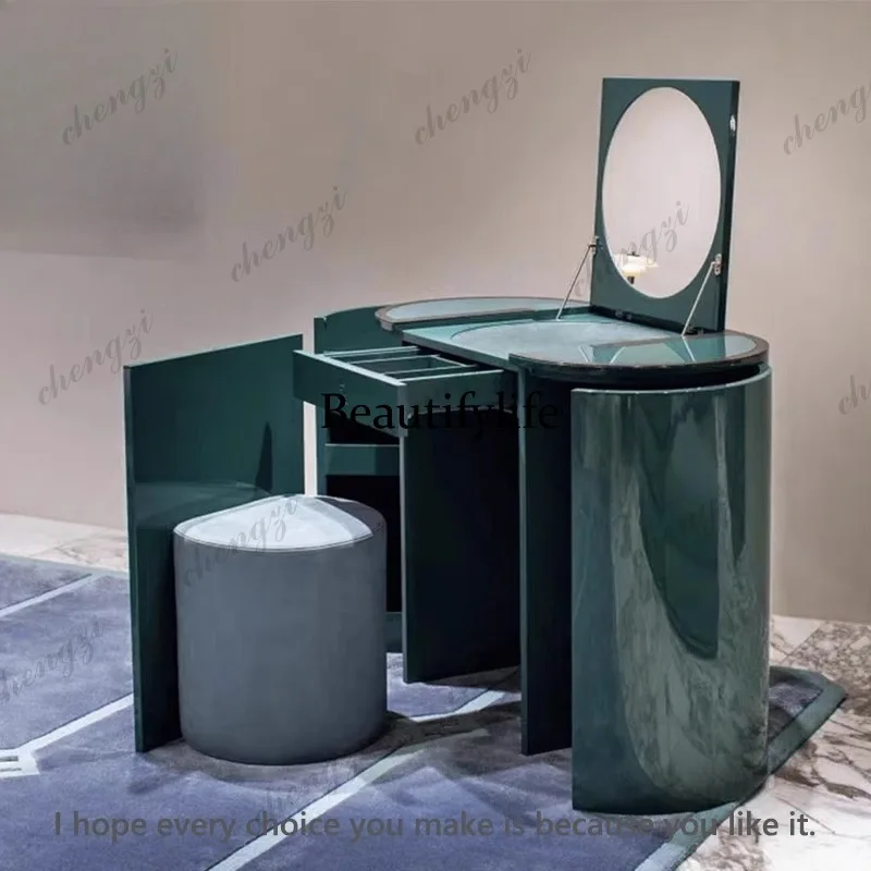 Italian light luxury high-end dressing table wooden modern villa bedroom home folding storage makeup table
Italian light luxury high-end dressing table wooden modern villa bedroom home folding storage makeup table