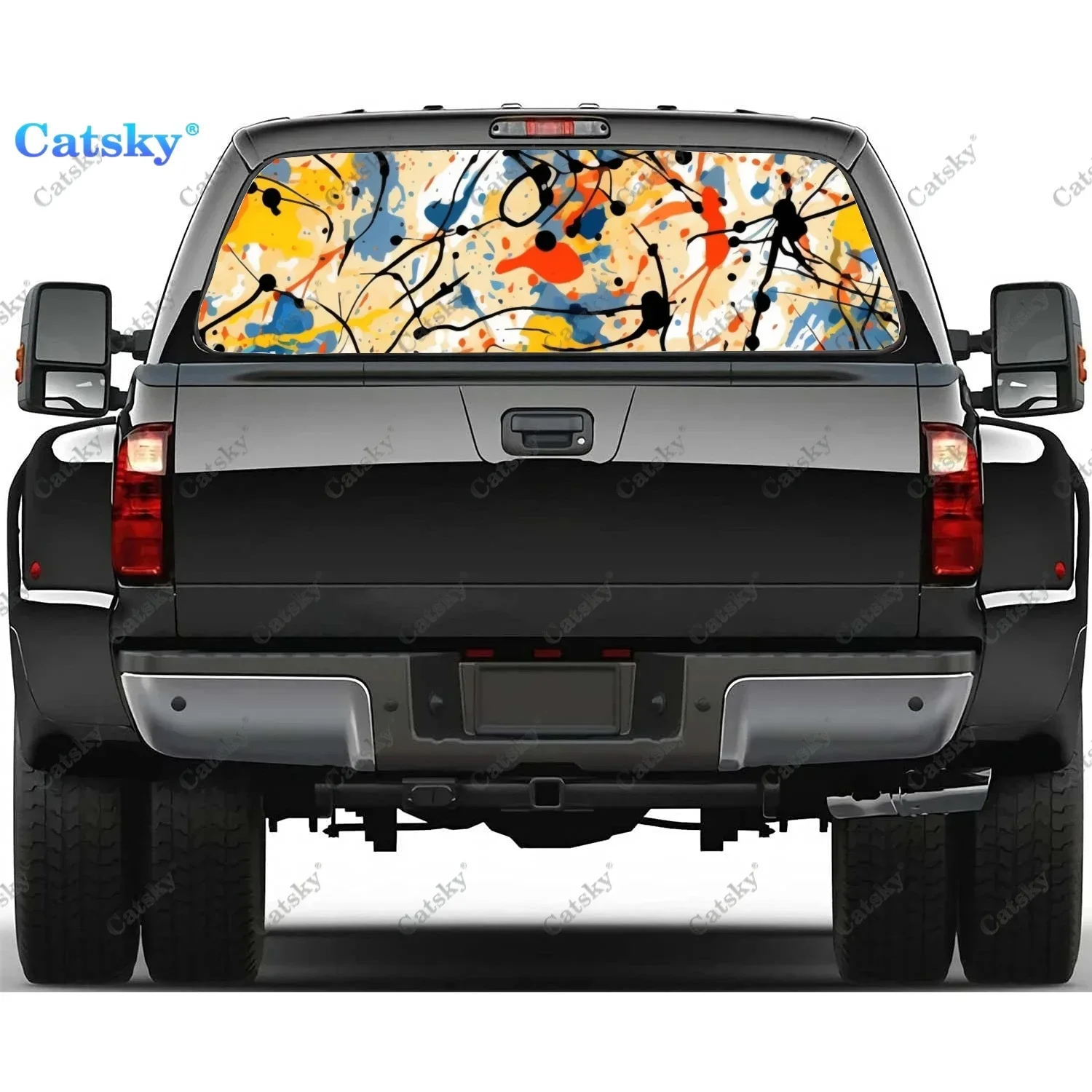 Colorful Abstract Painting Rear Window Decal Fit Pickup,Truck,Car Universal See Through Perforated Back Window Vinyl Sticker
Colorful Abstract Painting Rear Window Decal Fit Pickup,Truck,Car Universal See Through Perforated Back Window Vinyl Sticker