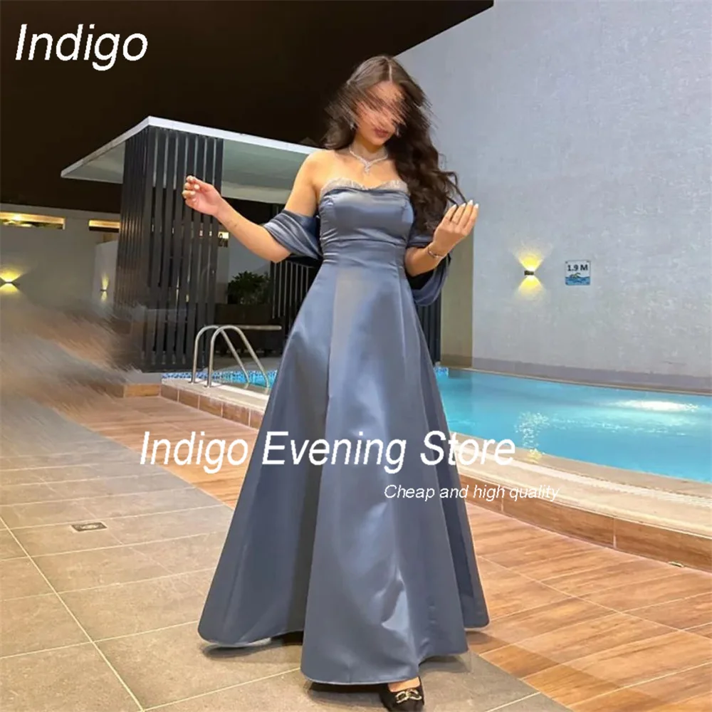 Indigo Classic A-Line Evening Dresses Sweetheart Strapless Open Back Off The Shoulder Party Prom Gown فساتين السهرة Customized
Indigo Classic A-Line Evening Dresses Sweetheart Strapless Open Back Off The Shoulder Party Prom Gown فساتين السهرة Customized