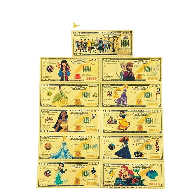 MINISO 11 типов горячей продажи банкнота принцессы Динки аниме золотая банкнота из 24-каратного золота для коллекции
MINISO 11 типов горячей продажи банкнота принцессы Динки аниме золотая банкнота из 24-каратного золота для коллекции