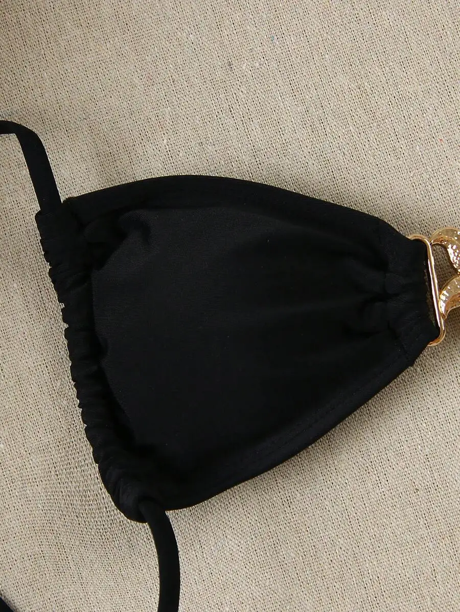 Black Triangle Halter Tie Bikini Top For Women Summer Beach Party
Black Triangle Halter Tie Bikini Top For Women Summer Beach Party