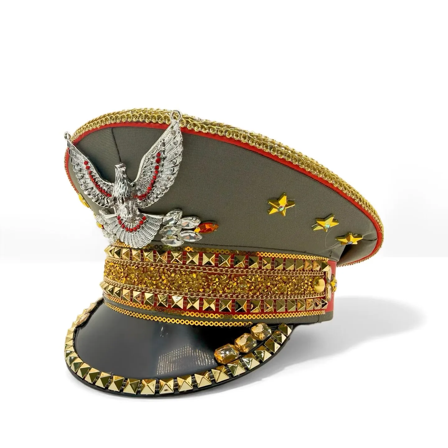 Rhinestone Captain Hat | Sparkly Adjustable Military Hats for Music Festivals, Bars, Bachelorette Party – Shiny Costume Cosplay
Rhinestone Captain Hat | Sparkly Adjustable Military Hats for Music Festivals, Bars, Bachelorette Party – Shiny Costume Cosplay
