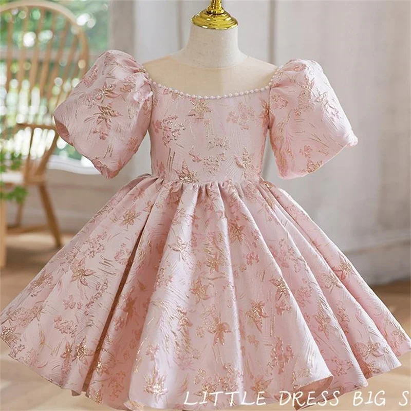 New Fashion Puff Sleeve Jacquard Kids Dress Princess Dress Birthday Pink Line Casual Dress
New Fashion Puff Sleeve Jacquard Kids Dress Princess Dress Birthday Pink Line Casual Dress