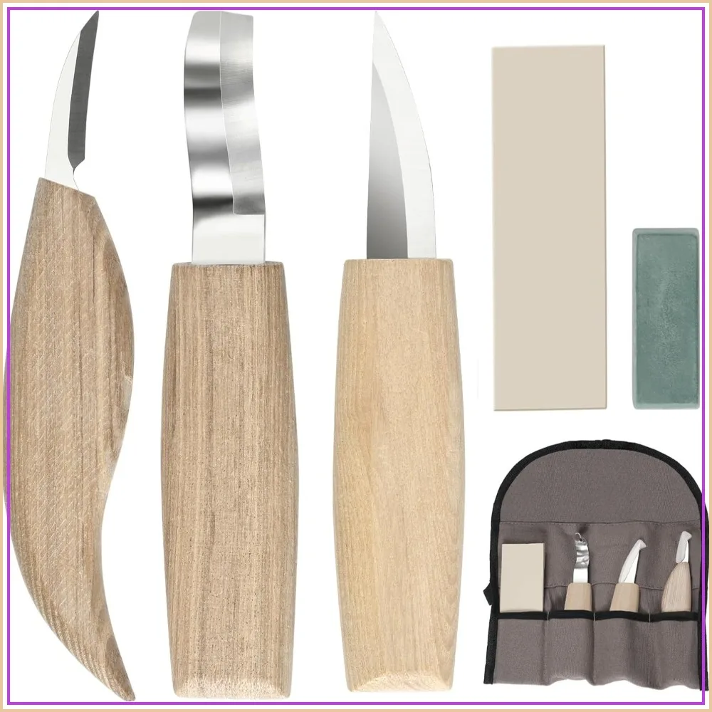Wood Carving Tools Set - Knife Kit with Hook Knife, Whittling Knife, Detail Knife for Woodworking DIY
Wood Carving Tools Set - Knife Kit with Hook Knife, Whittling Knife, Detail Knife for Woodworking DIY
