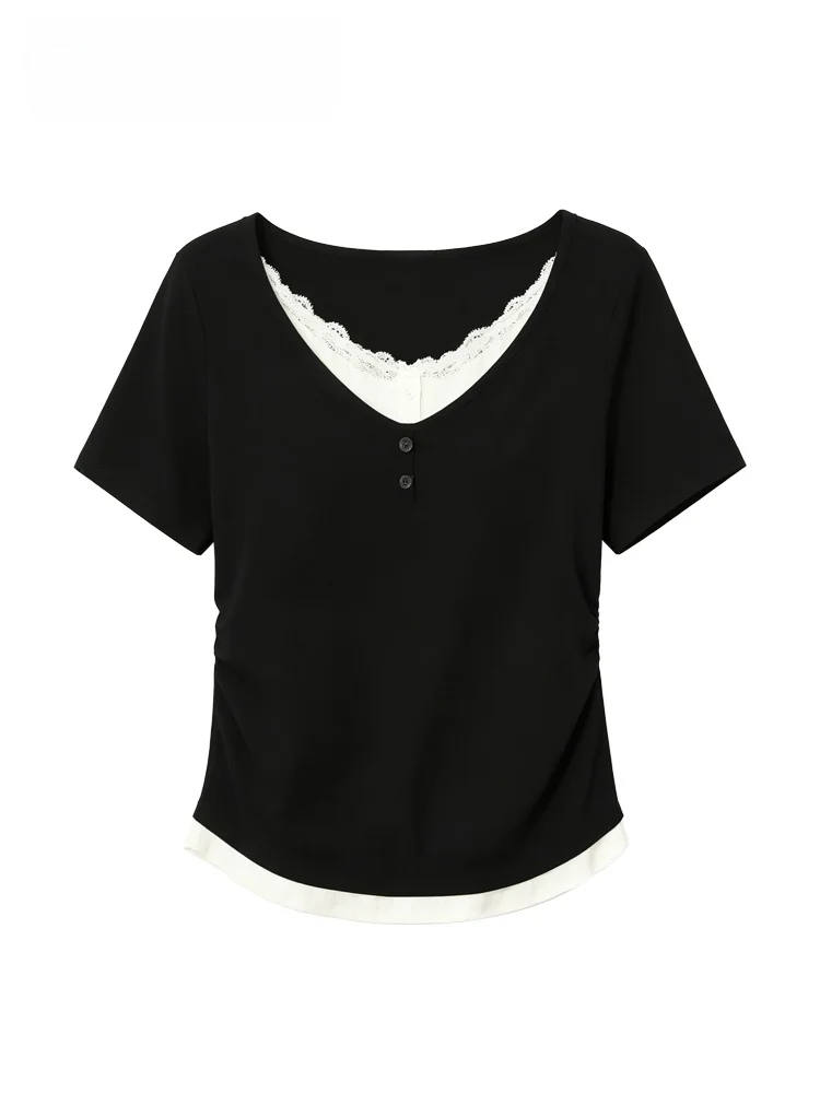 Summer Elegant Style plus Size Women's T-Shirt Short Sleeve Patchwork Trendy Top Casual Comfortable Polyester Fiber
Summer Elegant Style plus Size Women's T-Shirt Short Sleeve Patchwork Trendy Top Casual Comfortable Polyester Fiber