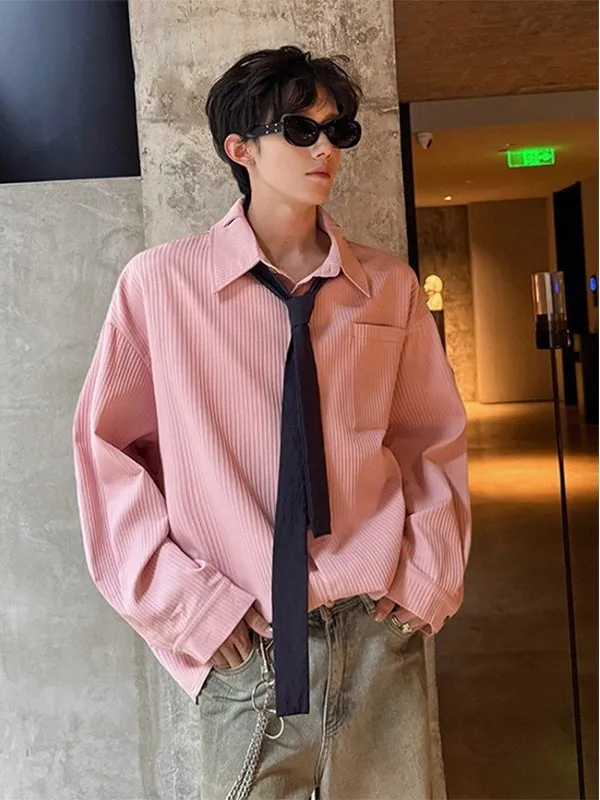 Pink Texture DK Tie Stripe Long Sleeve Men's Shirt Fashionable Spring Outerwear Layering Casual Style Polyester Fiber
Pink Texture DK Tie Stripe Long Sleeve Men's Shirt Fashionable Spring Outerwear Layering Casual Style Polyester Fiber