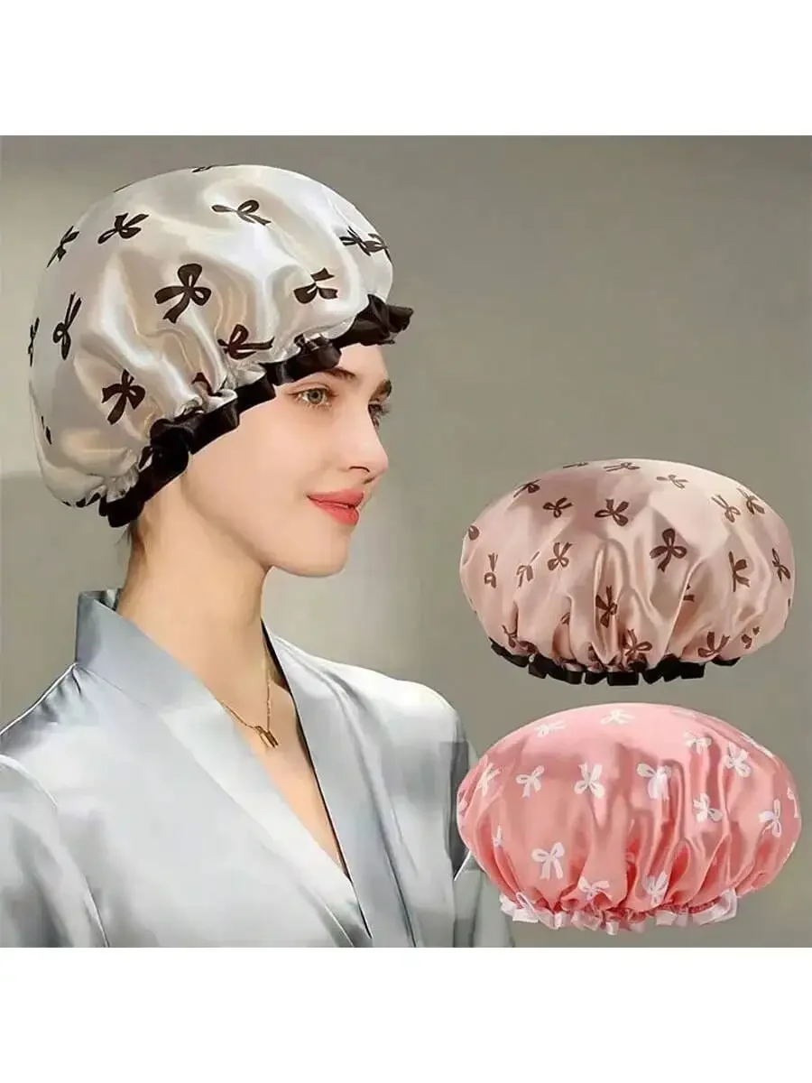 1pcs Waterproof Double-Layer Bow Shower Cap, Elastic Shower Cap, Adult Kitchen Oil-Proof Cap, Bathroom Hair Drying Cap, Elastic
1pcs Waterproof Double-Layer Bow Shower Cap, Elastic Shower Cap, Adult Kitchen Oil-Proof Cap, Bathroom Hair Drying Cap, Elastic
