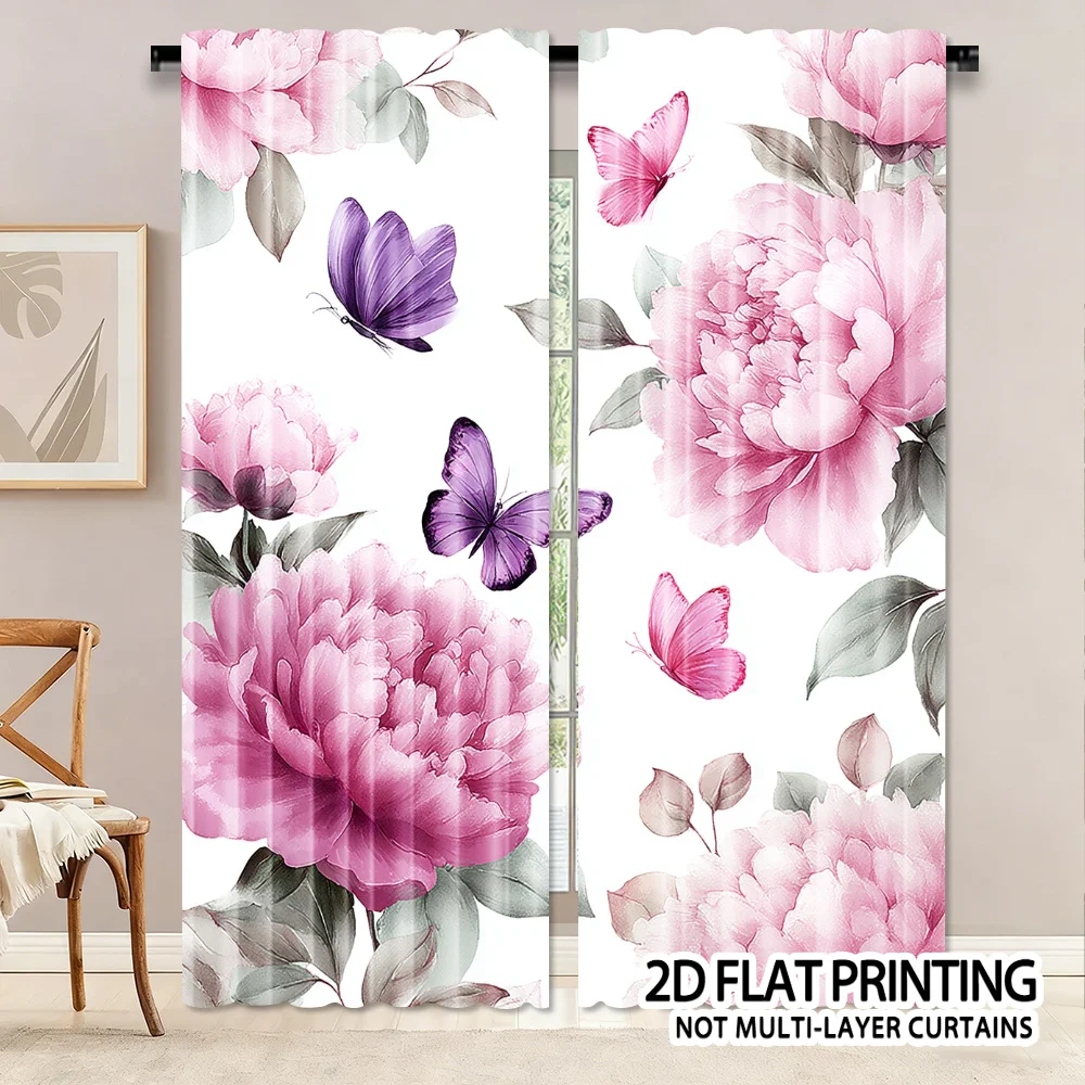 2pcs Pink Peony Butterfly Curtains Peach Skin Polyester Watercolor Living Room Bedroom Home Decor
2pcs Pink Peony Butterfly Curtains Peach Skin Polyester Watercolor Living Room Bedroom Home Decor
