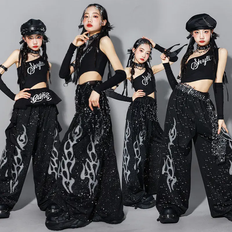 Kpop Dance Costume Girl Jazz Performance Costume Black Vest Hip Hop Pants Children Stage Show Outfit Street Dance Clothing 3630
Kpop Dance Costume Girl Jazz Performance Costume Black Vest Hip Hop Pants Children Stage Show Outfit Street Dance Clothing 3630