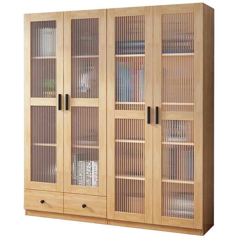Solid wood bookcase, glass door, dustproof storage, household living room locker, modern simple floor locker
Solid wood bookcase, glass door, dustproof storage, household living room locker, modern simple floor locker
