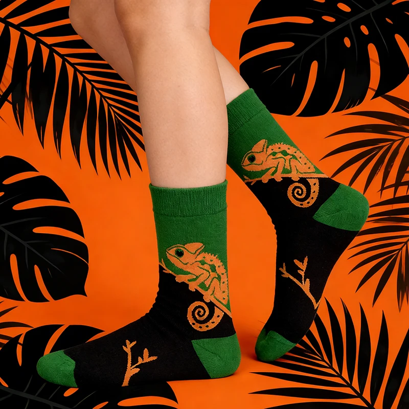 1 pair Fun Reptile Element Socks - Retro Contrast Black-Green Mid-Calf Socks, Niche Design Women's Socks for All Seasons
1 pair Fun Reptile Element Socks - Retro Contrast Black-Green Mid-Calf Socks, Niche Design Women's Socks for All Seasons