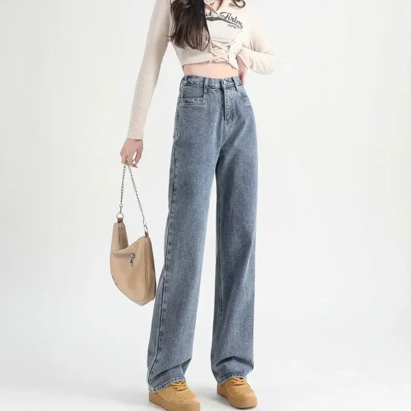 Woman Jeans Elastic High Waist Wide Leg Cotton Denim Clothing Blue White Streetwear Vintage Fashion Harajuku Straight Pants
Woman Jeans Elastic High Waist Wide Leg Cotton Denim Clothing Blue White Streetwear Vintage Fashion Harajuku Straight Pants
