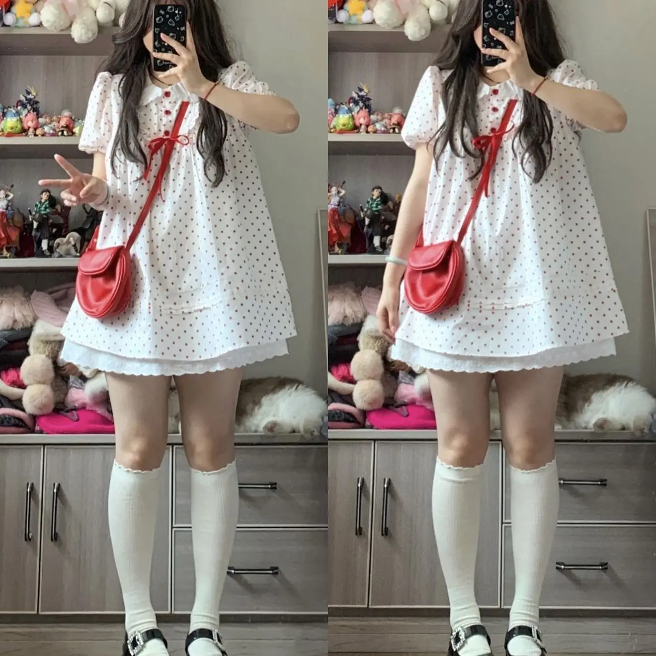 plus Size Cute Sweet Red Polka Dot Doll Collar Short Sleeve Dress Casual Loose Meat Concealing Summer Vacation Style Women's ...
plus Size Cute Sweet Red Polka Dot Doll Collar Short Sleeve Dress Casual Loose Meat Concealing Summer Vacation Style Women's ...