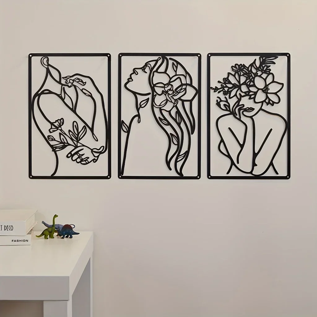 HELLOYOUNG 3pcs Metal Home Art Decor Minimalist Abstract Woman Wall Hanging Art Modern Line Drawing Art Decor Metal Female Singl
HELLOYOUNG 3pcs Metal Home Art Decor Minimalist Abstract Woman Wall Hanging Art Modern Line Drawing Art Decor Metal Female Singl