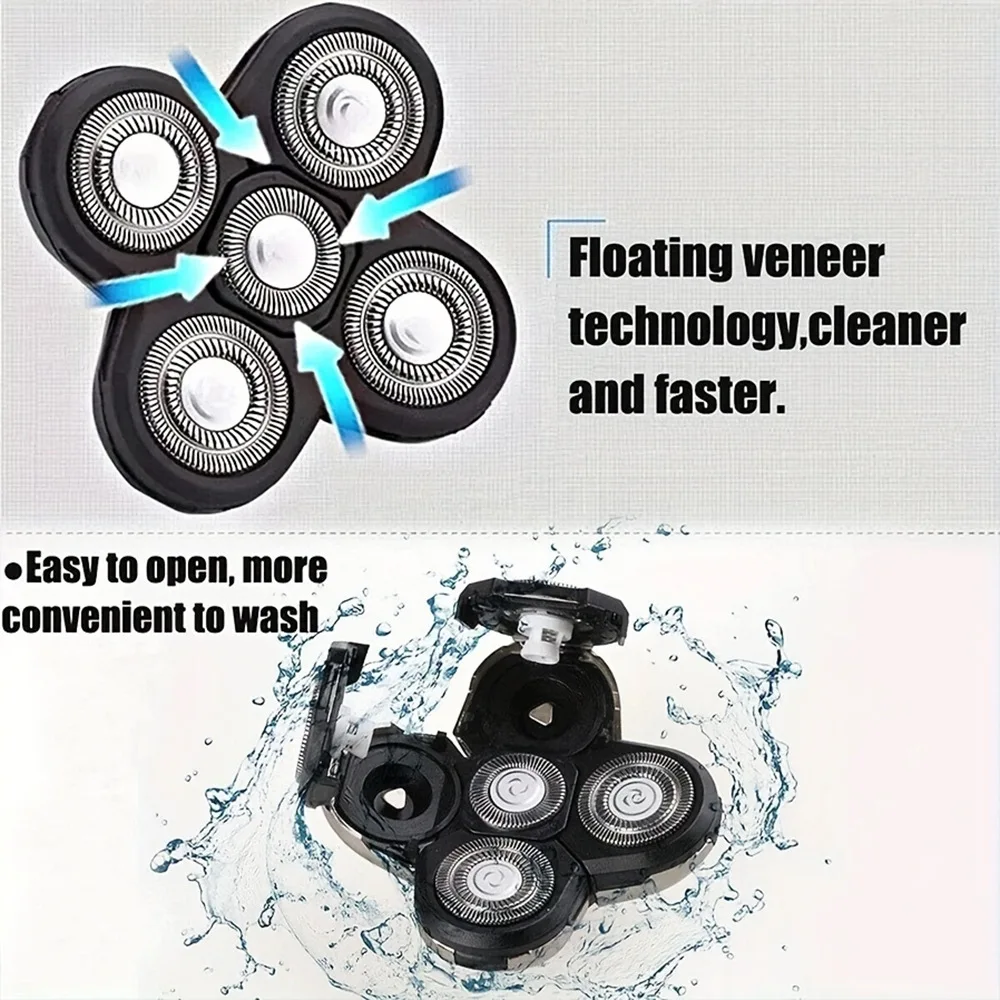Replaceable Electric Shaver Head 5 Floating Blade Head Nose Trimmer Hair Clipper And Face Cleaning Brush Massage Head
Replaceable Electric Shaver Head 5 Floating Blade Head Nose Trimmer Hair Clipper And Face Cleaning Brush Massage Head