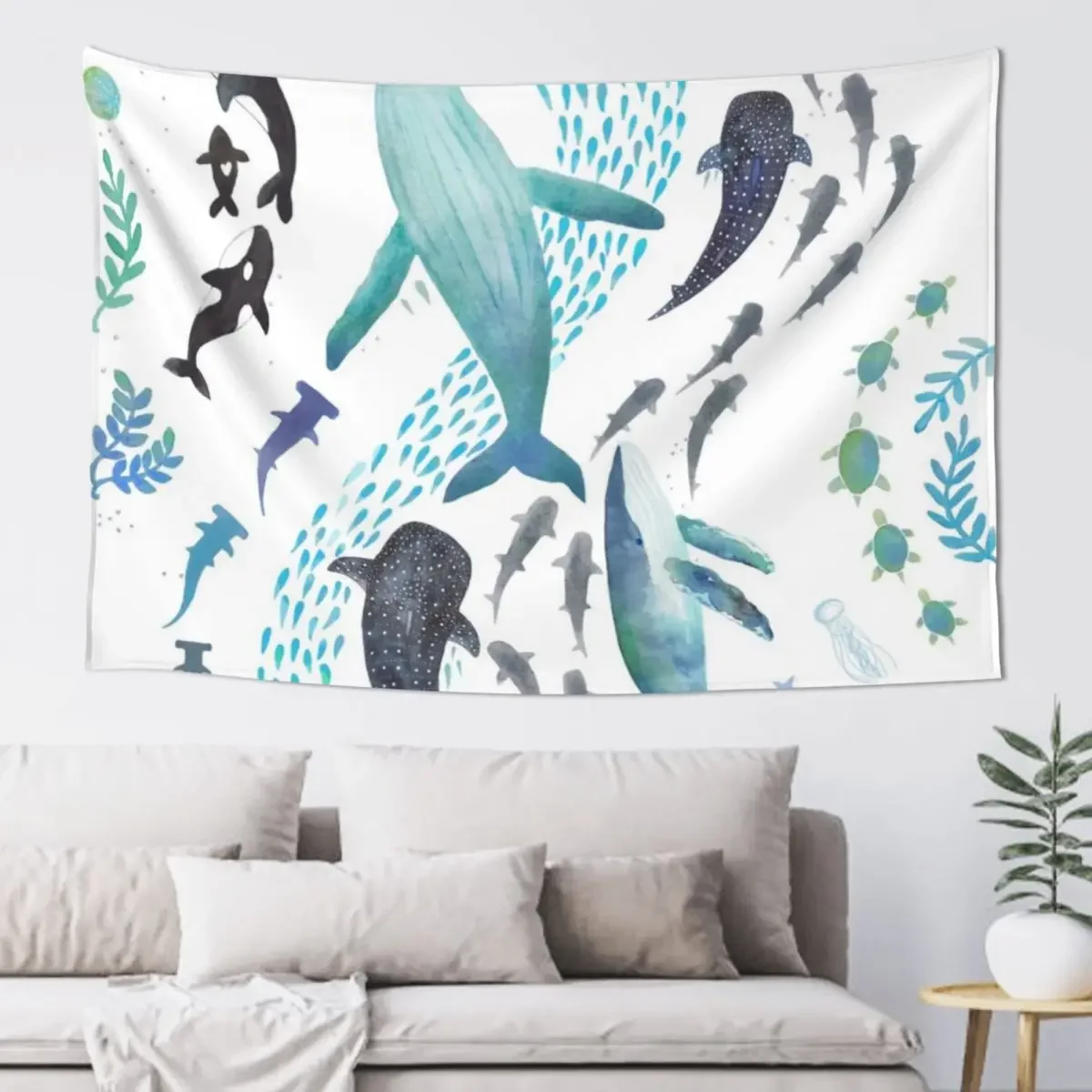 Sharks, Humpback Whales, Orcas & Turtles Ocean Play Print Tapestry Bedrooms Decor Tapestry
Sharks, Humpback Whales, Orcas & Turtles Ocean Play Print Tapestry Bedrooms Decor Tapestry