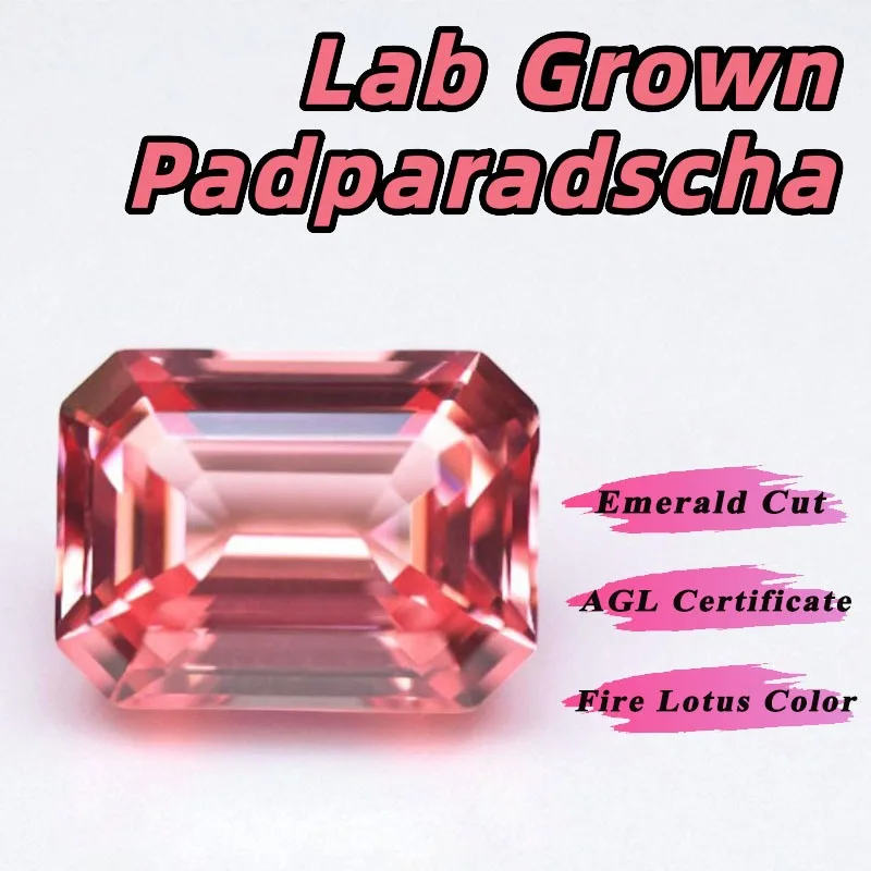 Lab Grown Padparadscha Emerald Cut Fire Lotus Color High Quality Loose Gemstone For Jewelry Making Selectable AGL Certificate
Lab Grown Padparadscha Emerald Cut Fire Lotus Color High Quality Loose Gemstone For Jewelry Making Selectable AGL Certificate