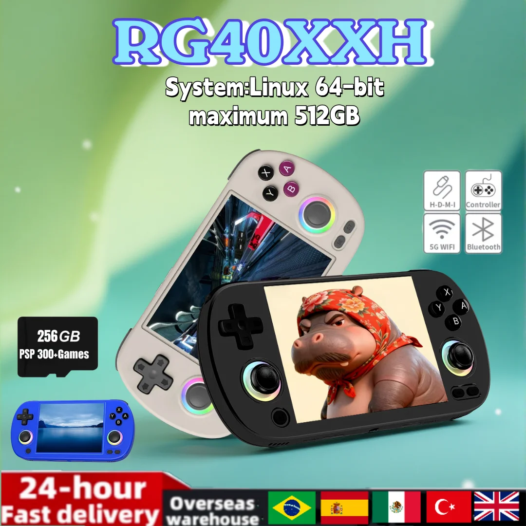 ANBERNIC RG40XX H Handheld Game Console 4.0'' IPS Screen 3200mAh 64 Bit System With RGB Light Built in 5K+Games RG40XXH PSP Gift
ANBERNIC RG40XX H Handheld Game Console 4.0'' IPS Screen 3200mAh 64 Bit System With RGB Light Built in 5K+Games RG40XXH PSP Gift