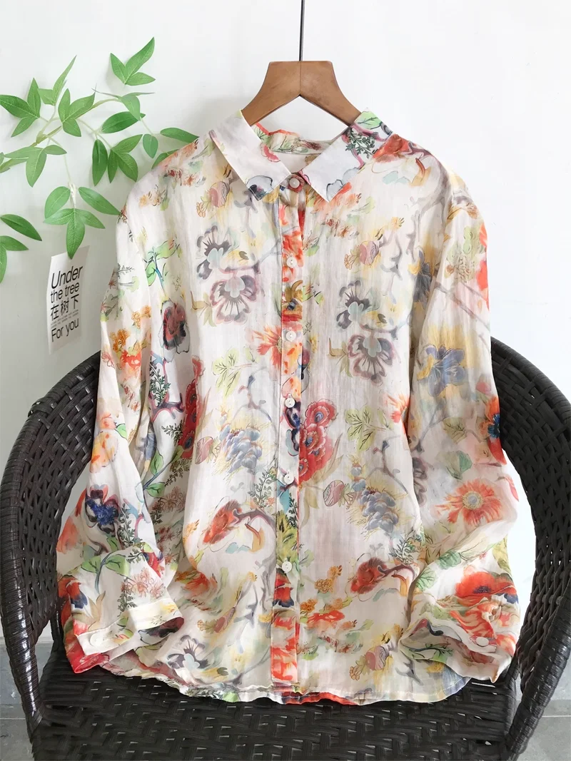 2025 Bohemian women's clothing original 100% ramie linen print shirts long sleeve blouses elegant chic woman top
2025 Bohemian women's clothing original 100% ramie linen print shirts long sleeve blouses elegant chic woman top
