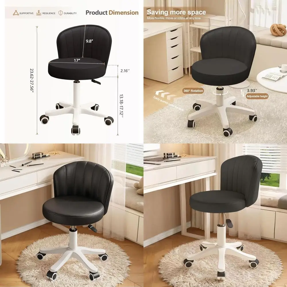 Compact Swivel Desk Chair with Adjustable Height, Comfortable PU Leather, Low Backrest for Computer Work and Spa Use
Compact Swivel Desk Chair with Adjustable Height, Comfortable PU Leather, Low Backrest for Computer Work and Spa Use