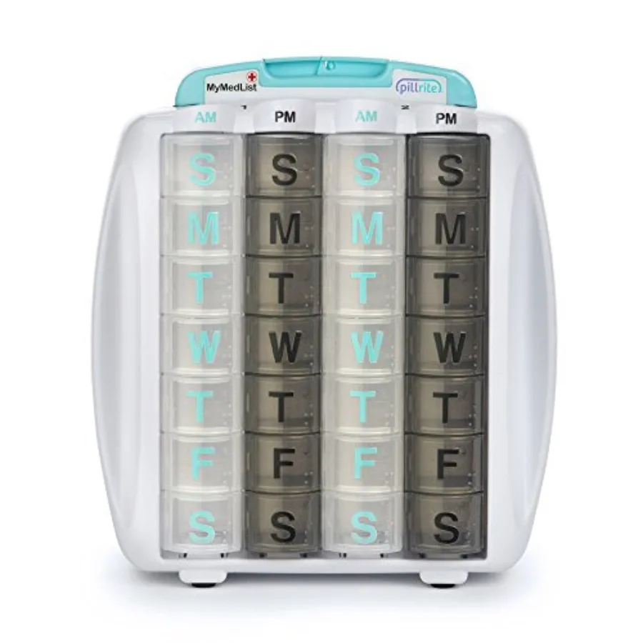 Medication and Supplement Pillbox Organizer, 3 ¾ in x 7 in - 28-Day Medicine Sorter - FSA and HSA Eligible Monthly Medication D
Medication and Supplement Pillbox Organizer, 3 ¾ in x 7 in - 28-Day Medicine Sorter - FSA and HSA Eligible Monthly Medication D