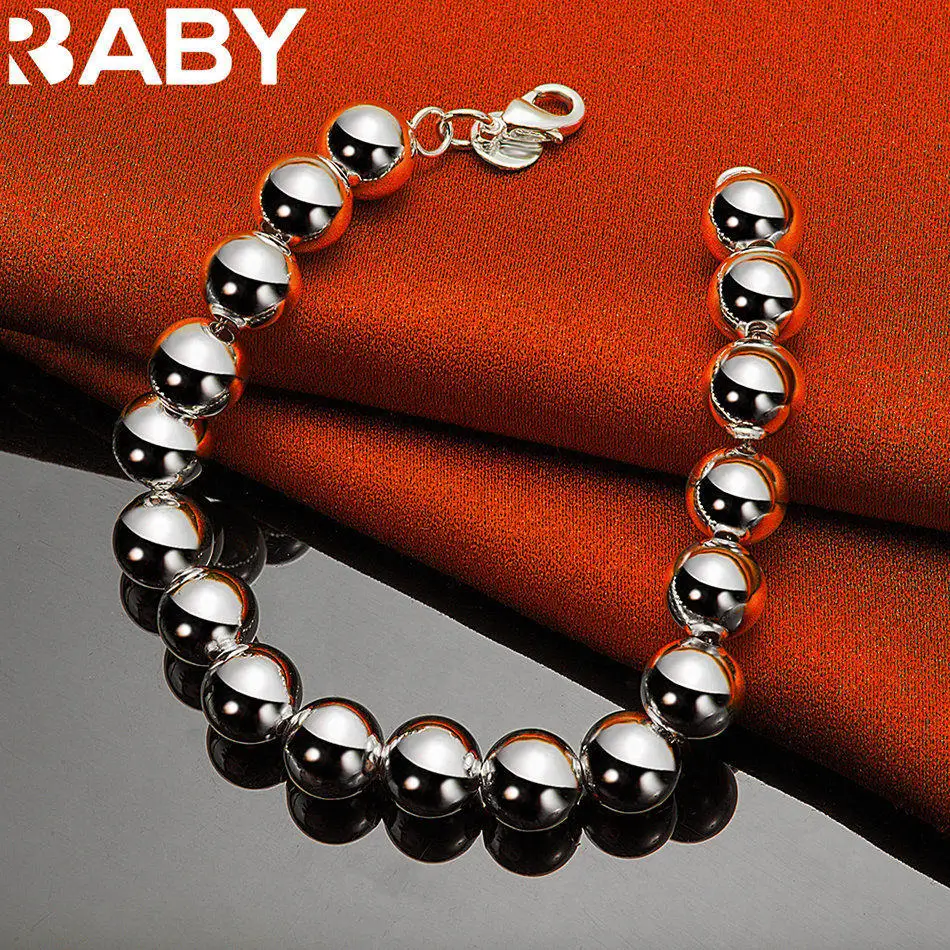 URBABY 925 Sterling Silver 10mm Round Bead Bracelet For Men and Women Elegant Boutique Jewelry Party Accessories
URBABY 925 Sterling Silver 10mm Round Bead Bracelet For Men and Women Elegant Boutique Jewelry Party Accessories