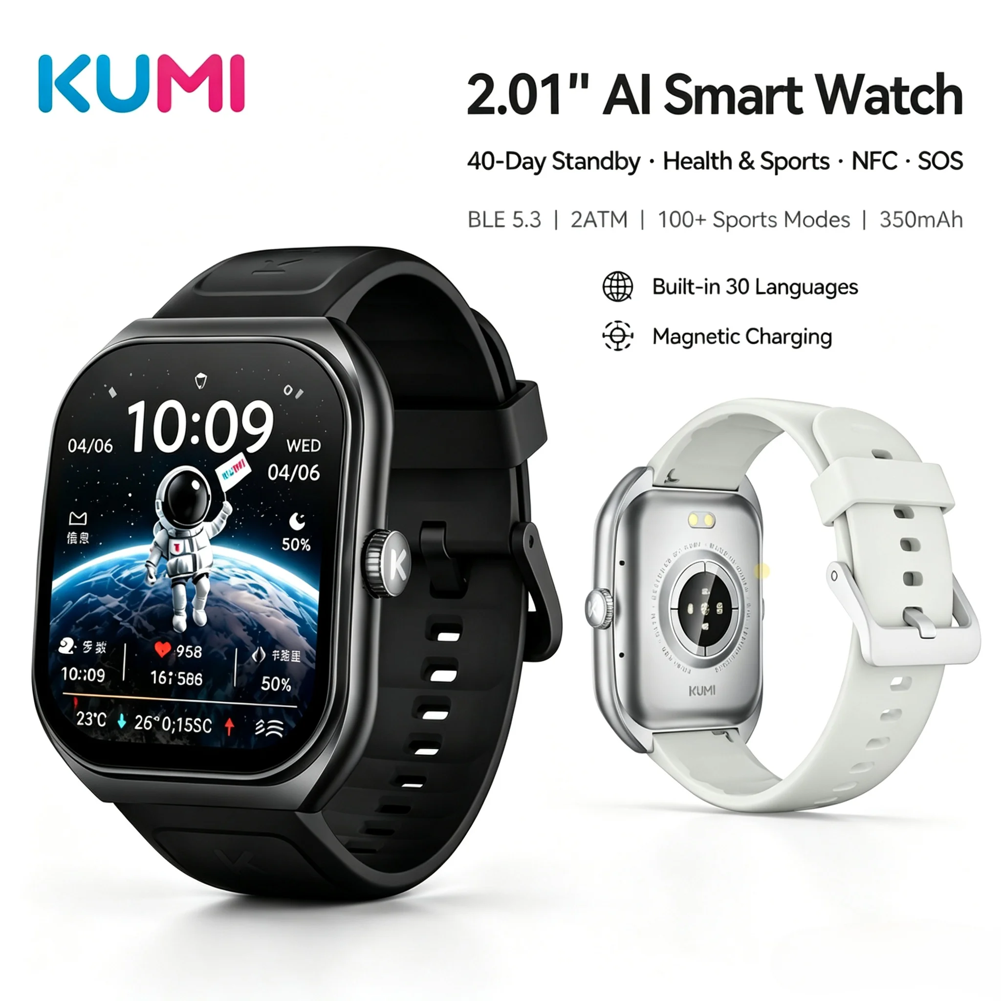 KUMI KU8 AI Smart Watch Dual AI Models DeepSeek Doubao Voice Assistant Offline Payment Bluetooth Call Sport Fitness Tracker
KUMI KU8 AI Smart Watch Dual AI Models DeepSeek Doubao Voice Assistant Offline Payment Bluetooth Call Sport Fitness Tracker